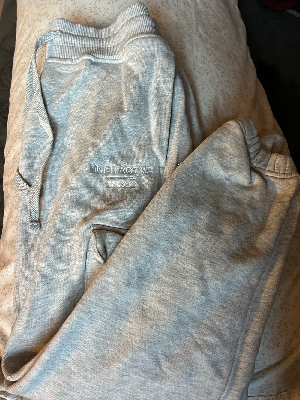 Oner Active Light Grey Kids Joggers with Drawstring